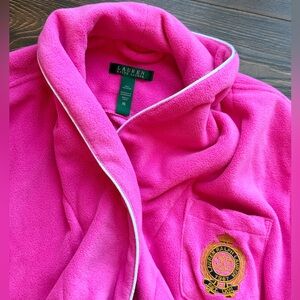 Vintage Lauren Ralph Lauren Pink Crest Robe XL Belted Preppy Cottagecore 90s
